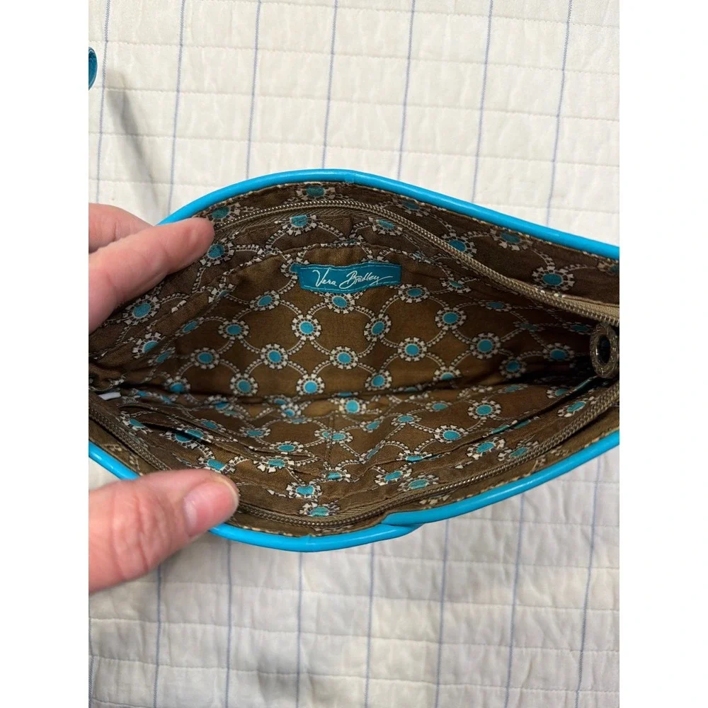 Vera Bradley Quilted Cotton Backpack & Matching Wristlet Blue Turquoise‎ Paisley